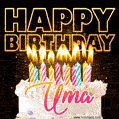 Uma - Animated Happy Birthday Cake GIF Image for WhatsApp