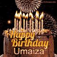 Chocolate Happy Birthday Cake for Umaiza (GIF)
