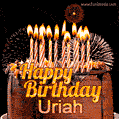 Chocolate Happy Birthday Cake for Uriah (GIF)