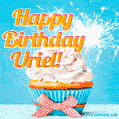 Happy Birthday, Uriel! Elegant cupcake with a sparkler.