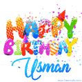 Happy Birthday Usman - Creative Personalized GIF With Name