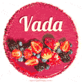 Happy Birthday Cake with Name Vada - Free Download