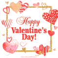 Cute hand drawn hearts Valentine's Day GIF animated image
