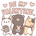 Be my Valentine Cute Greeting Card GIF