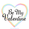 Be My Valentine, jittery rainbow heart GIF