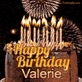 Chocolate Happy Birthday Cake for Valerie (GIF)