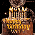 Chocolate Happy Birthday Cake for Vania (GIF)