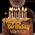 Chocolate Happy Birthday Cake for Vanna (GIF)