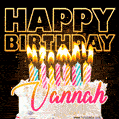 Vannah - Animated Happy Birthday Cake GIF Image for WhatsApp