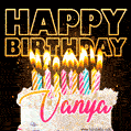Vanya - Animated Happy Birthday Cake GIF Image for WhatsApp
