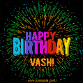 New Bursting with Colors Happy Birthday Vash GIF and Video with Music