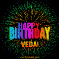 New Bursting with Colors Happy Birthday Veda GIF and Video with Music