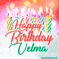 Happy Birthday GIF for Velma with Birthday Cake and Lit Candles