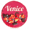 Happy Birthday Cake with Name Venice - Free Download