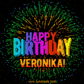 New Bursting with Colors Happy Birthday Veronika GIF and Video with Music