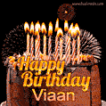 Chocolate Happy Birthday Cake for Viaan (GIF)
