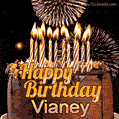Chocolate Happy Birthday Cake for Vianey (GIF)