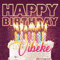Vibeke - Animated Happy Birthday Cake GIF Image for WhatsApp