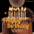 Chocolate Happy Birthday Cake for Videl (GIF)