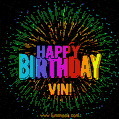 New Bursting with Colors Happy Birthday Vin GIF and Video with Music