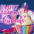 Happy Birthday Vincente - Lovely Animated GIF