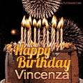 Chocolate Happy Birthday Cake for Vincenza (GIF)