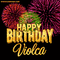 Wishing You A Happy Birthday, Violca! Best fireworks GIF animated greeting card.