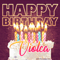 Violca - Animated Happy Birthday Cake GIF Image for WhatsApp