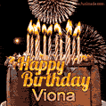 Chocolate Happy Birthday Cake for Viona (GIF)