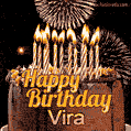 Chocolate Happy Birthday Cake for Vira (GIF)
