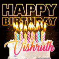 Vishruth - Animated Happy Birthday Cake GIF for WhatsApp
