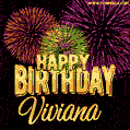 Wishing You A Happy Birthday, Viviana! Best fireworks GIF animated greeting card.