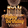 Chocolate Happy Birthday Cake for Vivien (GIF)