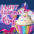 Happy Birthday Vraj - Lovely Animated GIF