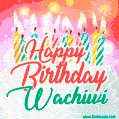 Happy Birthday GIF for Wachiwi with Birthday Cake and Lit Candles