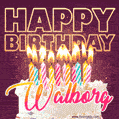 Walborg - Animated Happy Birthday Cake GIF Image for WhatsApp