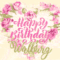 Pink rose heart shaped bouquet - Happy Birthday Card for Walburg