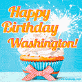 Happy Birthday, Washington! Elegant cupcake with a sparkler.