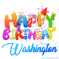 Happy Birthday Washington - Creative Personalized GIF With Name