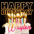 Waylon - Animated Happy Birthday Cake GIF for WhatsApp