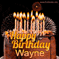 Chocolate Happy Birthday Cake for Wayne (GIF)