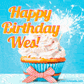 Happy Birthday, Wes! Elegant cupcake with a sparkler.