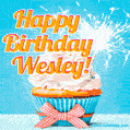 Happy Birthday, Wesley! Elegant cupcake with a sparkler.