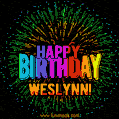New Bursting with Colors Happy Birthday Weslynn GIF and Video with Music