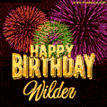 Wishing You A Happy Birthday, Wilder! Best fireworks GIF animated greeting card.