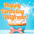 Happy Birthday, Wilfredo! Elegant cupcake with a sparkler.