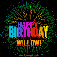 New Bursting with Colors Happy Birthday Willow GIF and Video with Music