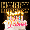 Wilmer - Animated Happy Birthday Cake GIF for WhatsApp