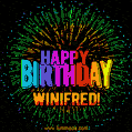 New Bursting with Colors Happy Birthday Winifred GIF and Video with Music