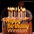 Chocolate Happy Birthday Cake for Winston (GIF)